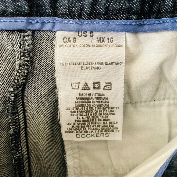 Dockers women’s straight leg denim capri pants jeans SZ 8 medium dark wash blue - Picture 7 of 8